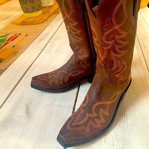 Women’s Lucchese Leather Cowboy Boots 7.5 C Wide